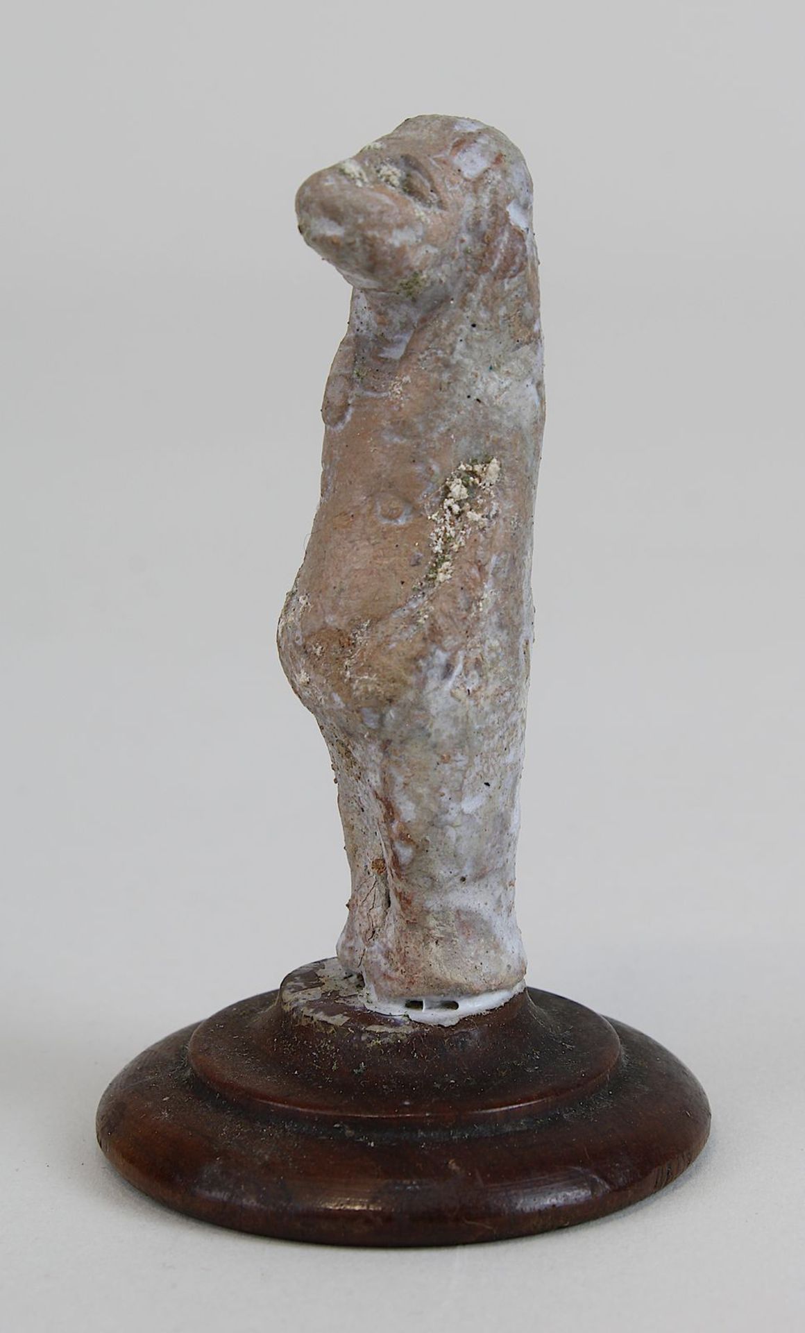 Kleine antike Keramikfigur der Göttin Taweret, Ägypten wohl ptolemäische Zeit, stehendes Figürchen