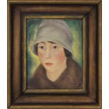Schneider, Fritz (Montigny-lés-Metz 1875 - 1950 Rheinfelden), Porträt einer jüngeren Dame mit Hut,