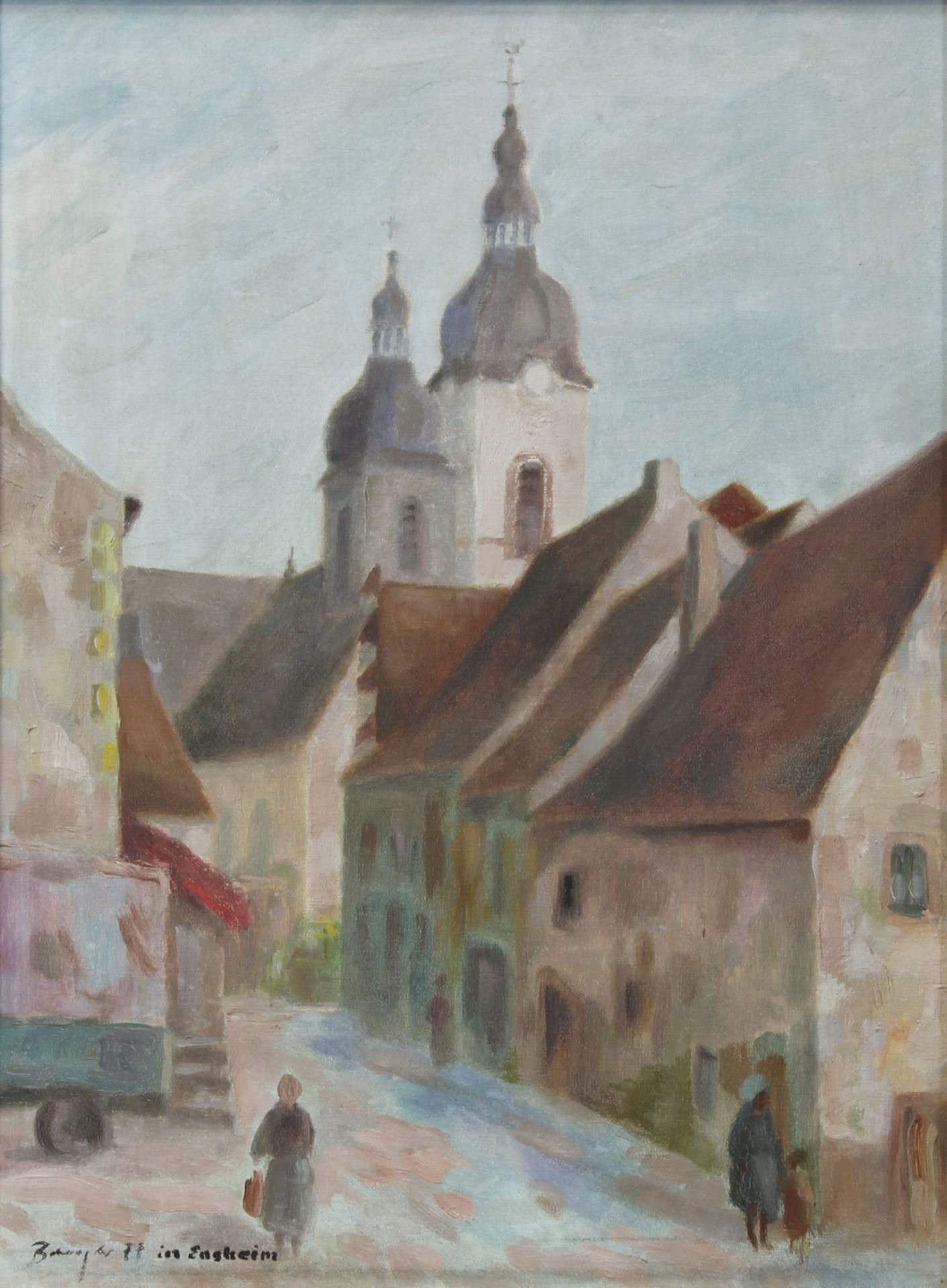 Breyer, Benno (Ommersheim 1939 - 2013 ebenda), (St. Peter) "in Ensheim", Blick auf Straßenzug und - Bild 2 aus 3