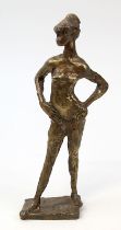 Schröder, Hans (Saarbrücken 1930 - 2010 Saarbrücken), stehender weiblicher Akt, Bronze mit