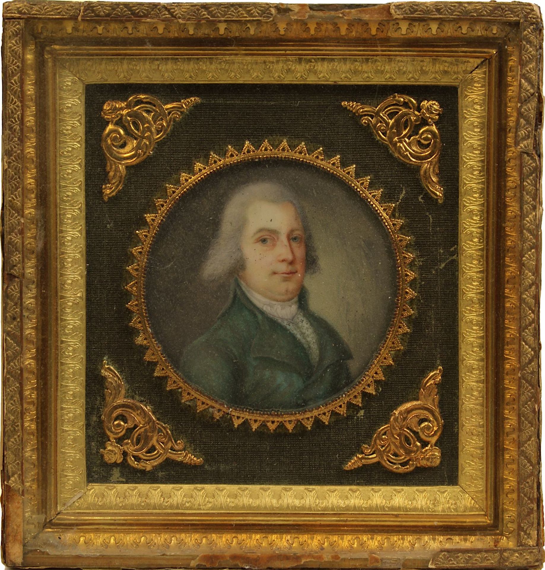 Miniaturmaler 18. Jh., Porträt des Johann Hubert Grégoire als Schulterstück, feine