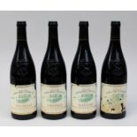 Vier Flaschen 1998er Gigondas, Domaine, Paillère et Pied Gu, Füllhöhe: jeweils gute Füllhöhe,