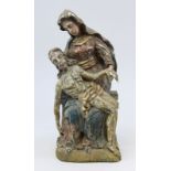 Pietà, deutsch 18./19. Jh., Holz geschnitzt (wohl Lindenholz) u. farbig gefasst, im gotischen