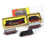 Konvolut Fleischmann Loks u. Wagen, Spur H0, Schlepptenderlok 1360 BN 01 1952, Dampflok 4030 BR 91