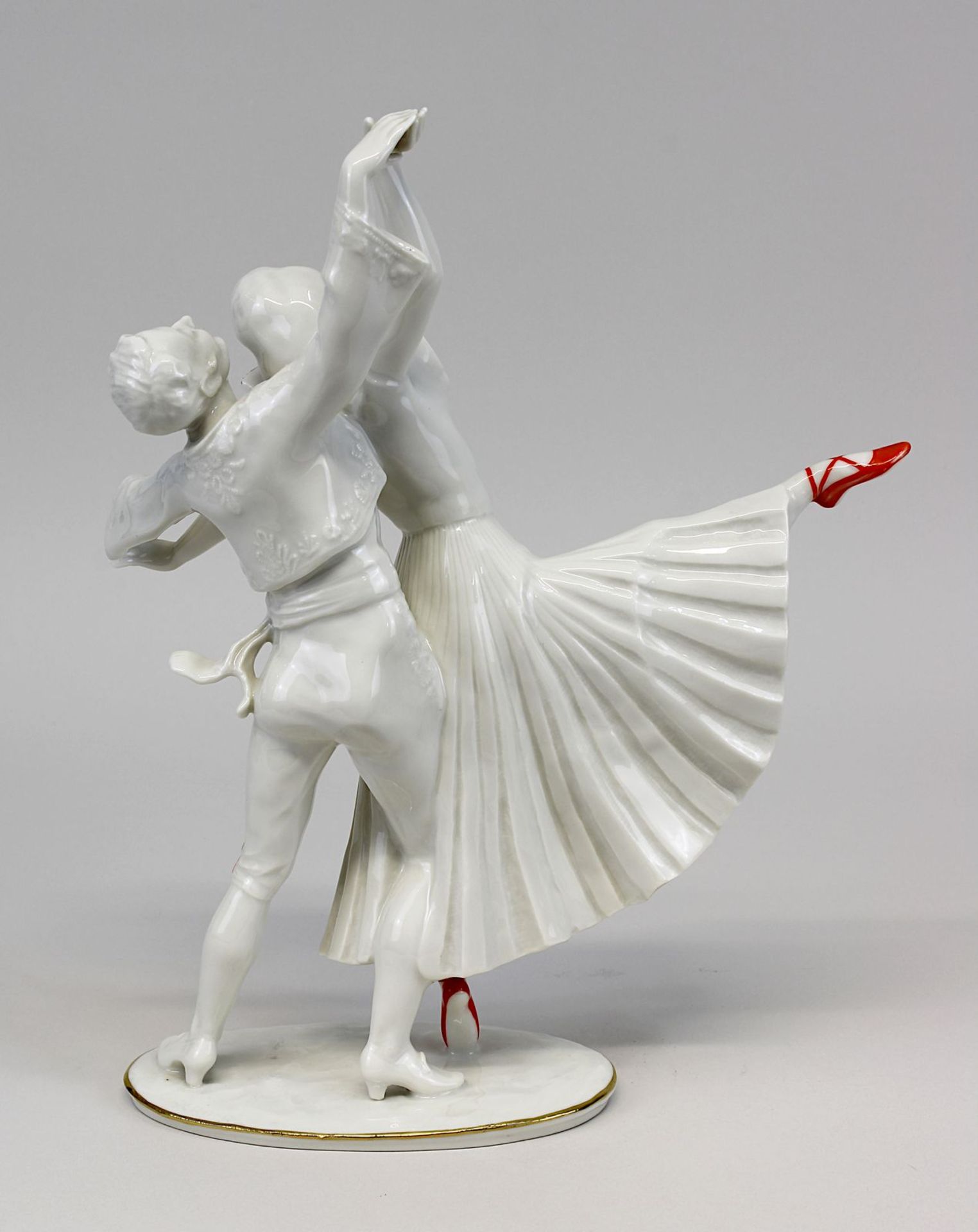 Hutschenreuther Porzellan-Tanzfigur Die roten Schuhe, Entwurf Carl Werner um 1930, ausgeformt - Image 2 of 2