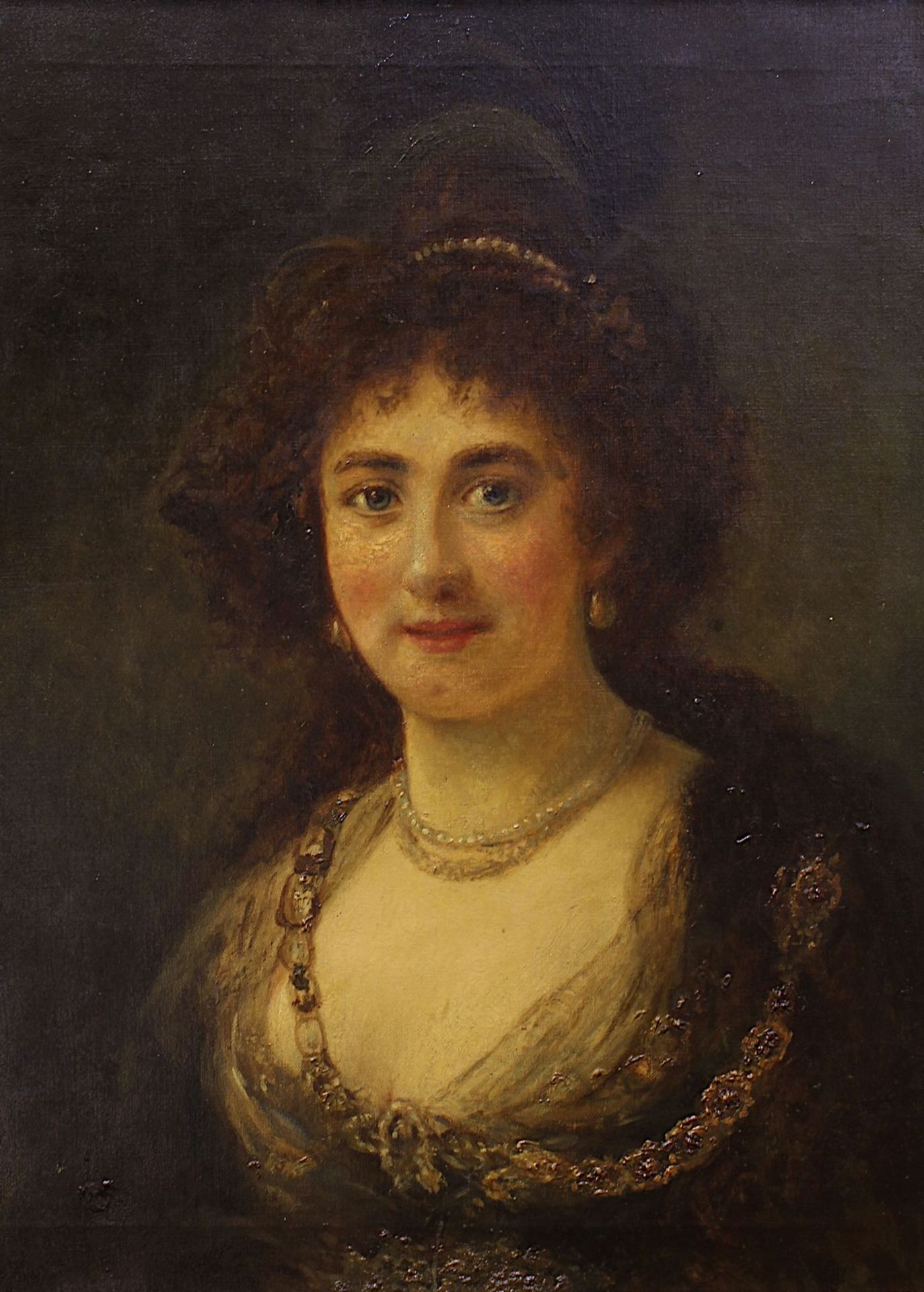 Daelen, Eduard (Hörde 1848 - 1923 Hochdahl), Porträt einer Patrizierin, wohl Rembrandts Frau Saskia, - Bild 2 aus 3