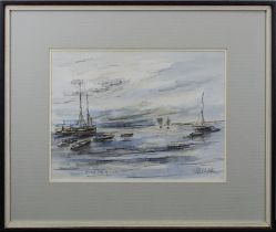 Lauer, Heinz (Gunzenau 1924 - 2014 Saarbrücken) Aquarellierte Graphitzeichnung "Bretagne", links