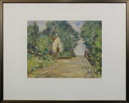 Breyer, Benno (Ommersheim 1939 - 2013 ebenda), Kapelle in Ormesheim, Aquarell, links unten