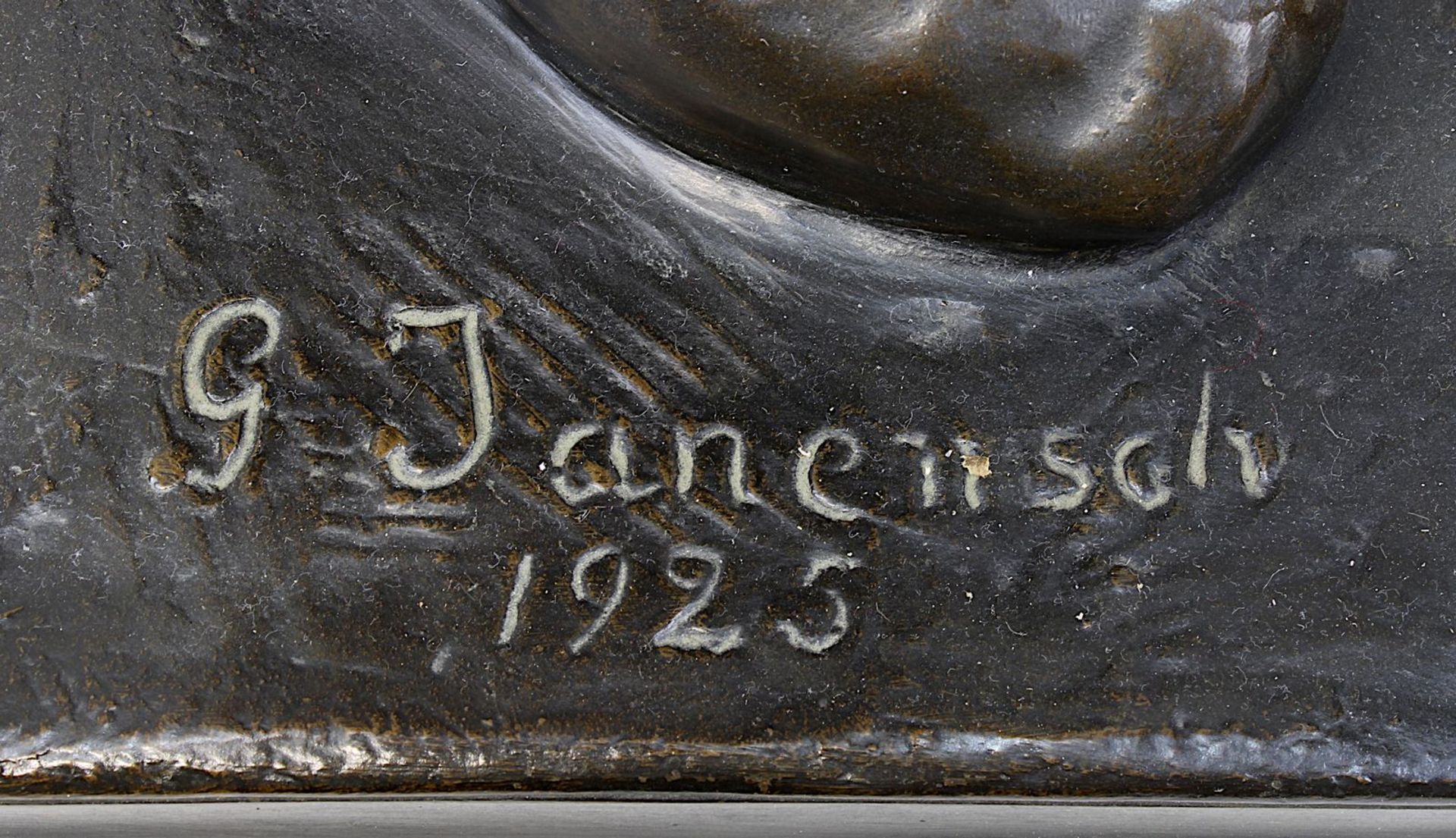 Janensch, Gerhard (Zamborst / Pommern 1860 - 1933 Berlin), "Hüttenarbeiter", große Bronzefigur mit - Bild 2 aus 3