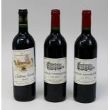 Drei Flaschen Bordeaux: zwei Flaschen 1994er Chateau Fonpiqueyre, Cru Bourgeois, Haut-Médoc,