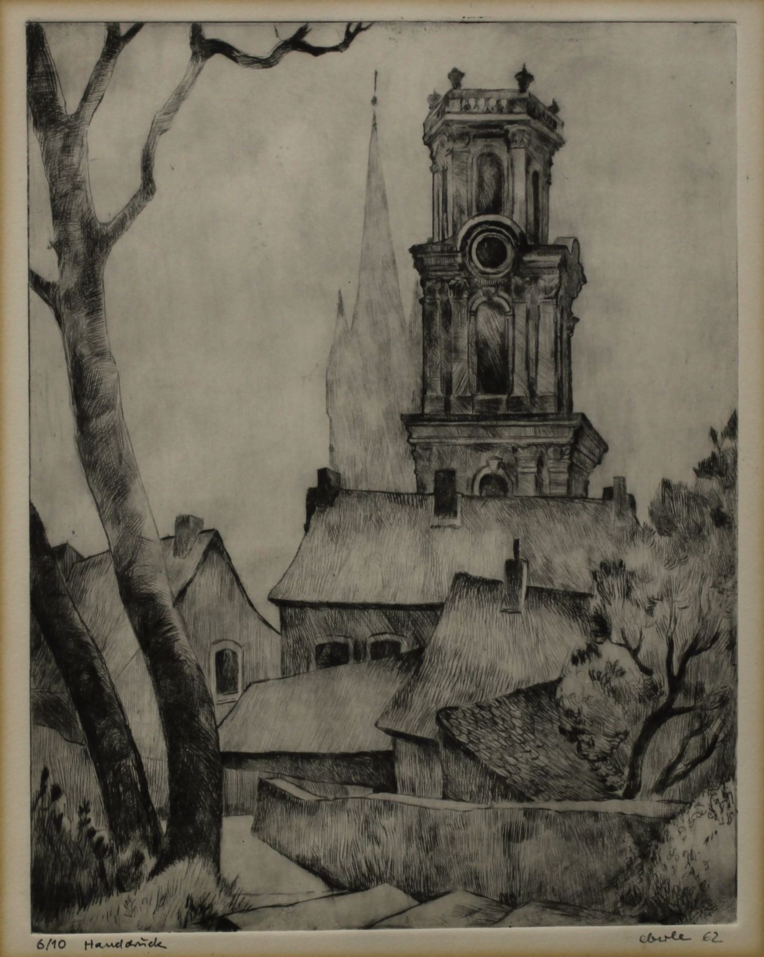 Eberle, Richard (Altenwald 1918 - 2001 Saarbrücken), 2 Radierungen: Ludwigkirche, rechts unten - Image 4 of 5