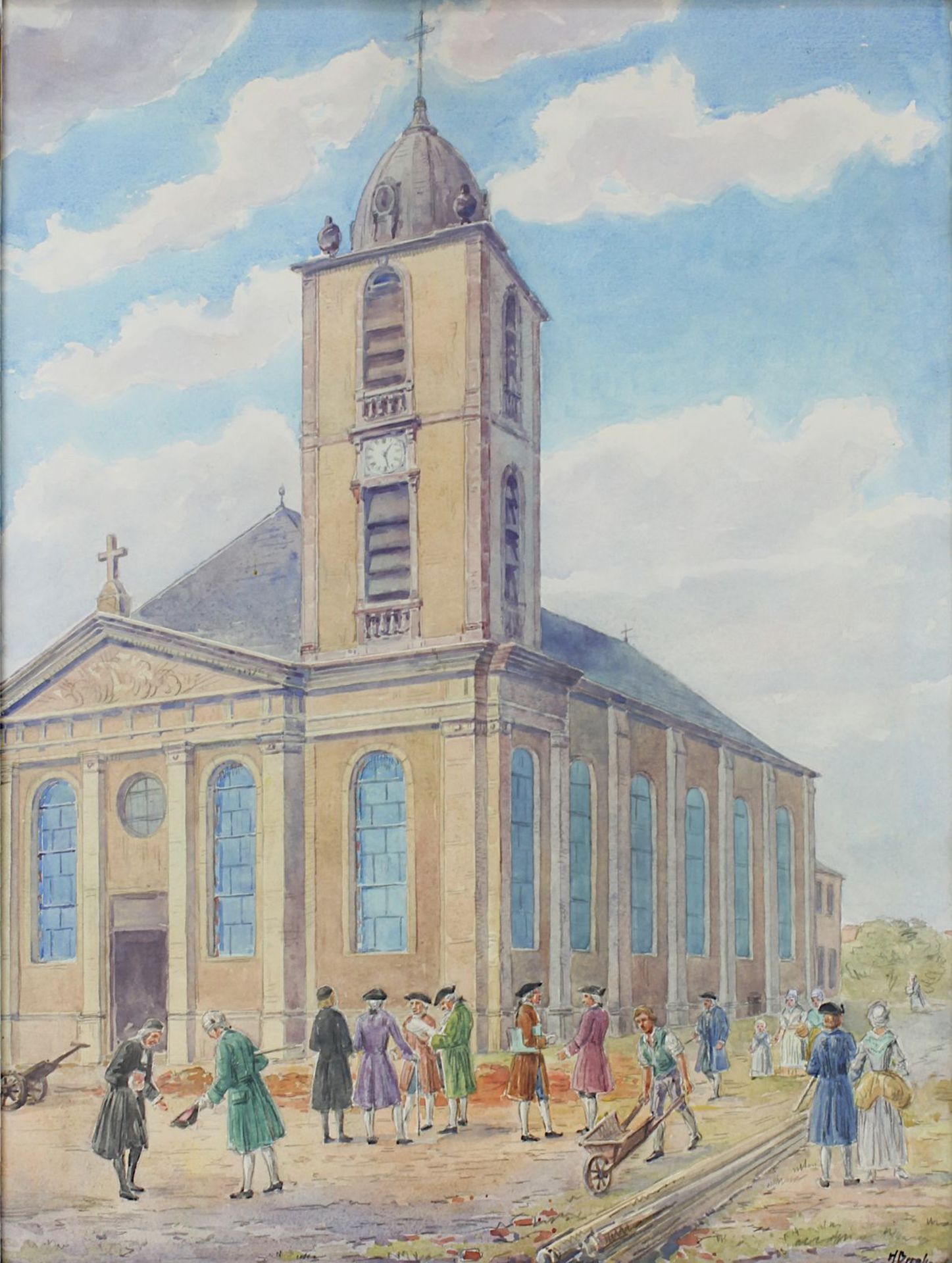 Bernhard, Hermann (Welferding 1875 - 1953 Sarreguemines), Blick auf die Kirche St. Nicolas in - Bild 2 aus 3