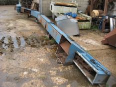 Chain & Flight - Swan neck chain and flight conveyor 200mm wide with 340mm deep trough. About 8