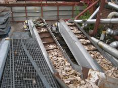 Link Plate - 400mm wide Link Plate Swan Neck Conveyor, with twin roller chains, steel cleats and