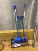 Stainless Steel Cleaning Tool Tray, each approx. 660mm x 250mm, with scrapers, shovels and