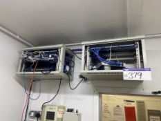 Two Comms Cabinets, including switches and Blick Mitre 2000 amplifierPlease read the following