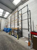 14 Bay Mainly Three Tier Steel Pallet Rack, each bay mainly approx. 2.45m x 1.1m x 5.5m highPlease