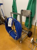 Stainless Steel Cleaning Trolley, approx. 550mm wide, with hosePlease read the following important