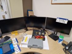 Dell Optiplex 7040 Core i7 Desktop PC, Three Monitors, Keyboard & Mouse