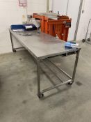 Stainless Steel Mobile Bench, approx. 2.37m x 810mmPlease read the following important notes:- ***