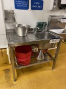 Stainless Steel Sink, approx. 1m x 600mmPlease read the following important notes:- ***Overseas