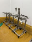 Three Mobile Stainless Steel Tray Racks, each approx. 500mm x 680mmPlease read the following