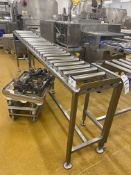 400mm wide Stainless Steel Roller Conveyor, one length approx. 1.8m, one length x 3.3mPlease read