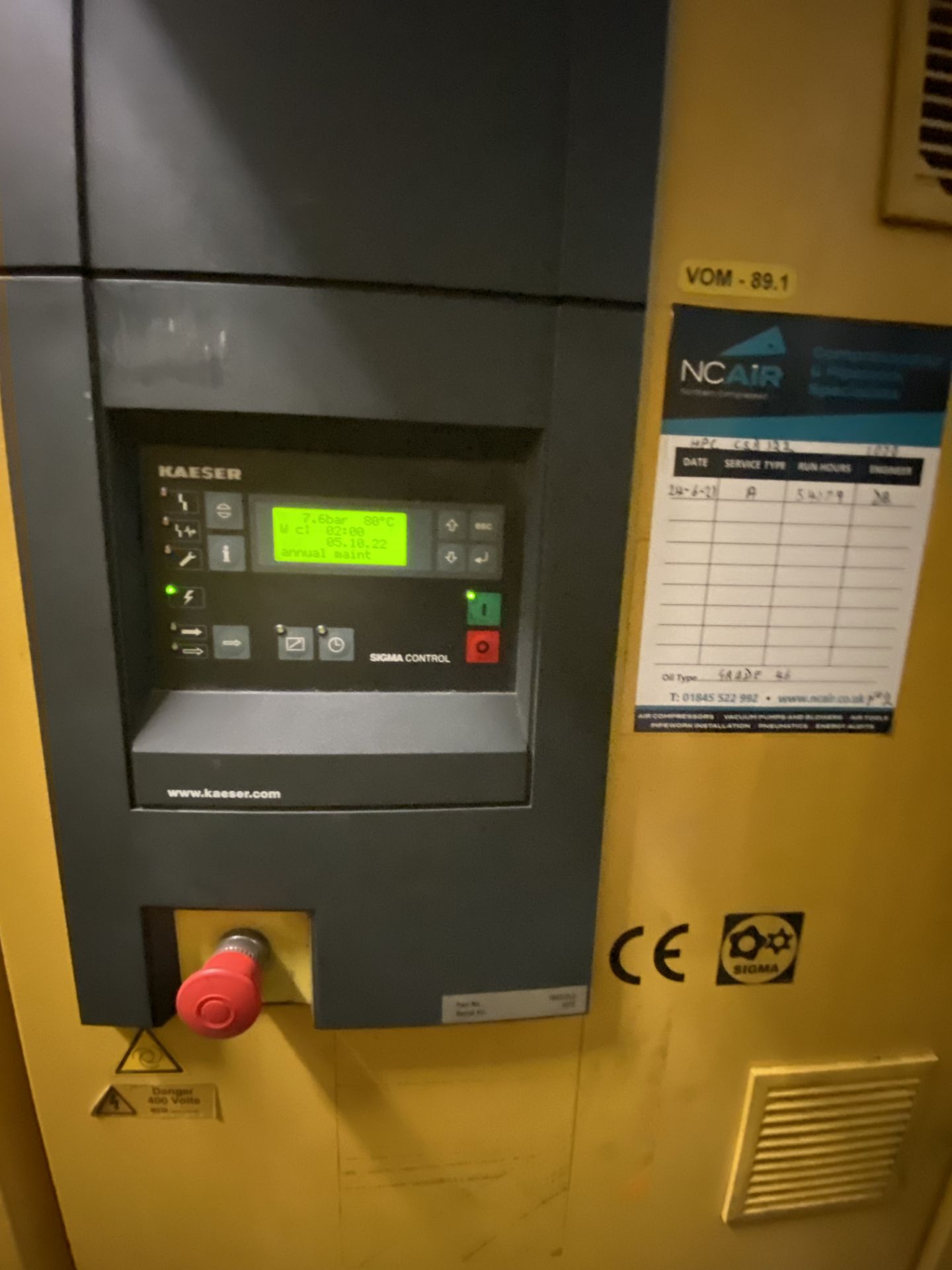 Kaeser HPC Plus Air CSD 122 Packaged Air Compressor, serial no. 1070, 56,436 hours (at time of - Image 2 of 5