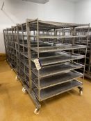 Five Two Stainless Steel Double Sided Seven Tier Racks/ Trolleys, approx. 1.3m x 890mm x 1.85m