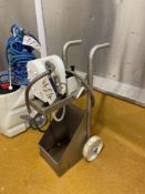 Stainless Steel Pump Trolley, with Tapflo T50 PTT diaphragm pump, year of manufacture 2020Please