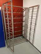 Stainless Steel 24 Pair Boot Rack and Stainless Steel Bench