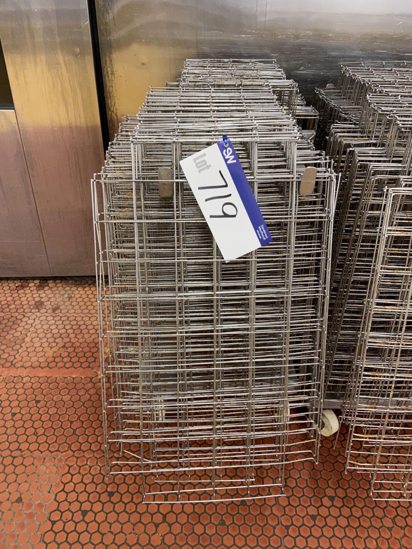 Quantity of Stainless Steel Wire Mesh Baking Trays, with stainless steel trolley, each tray - Image 2 of 2