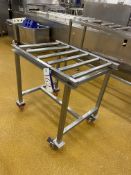 Mobile Stainless Steel Roller Conveyor, 600mm wide on rollers x 950mm longPlease read the