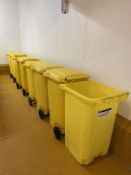 Eight Plastic Wheelie Bins (two lids missing)Please read the following important notes:- ***Overseas