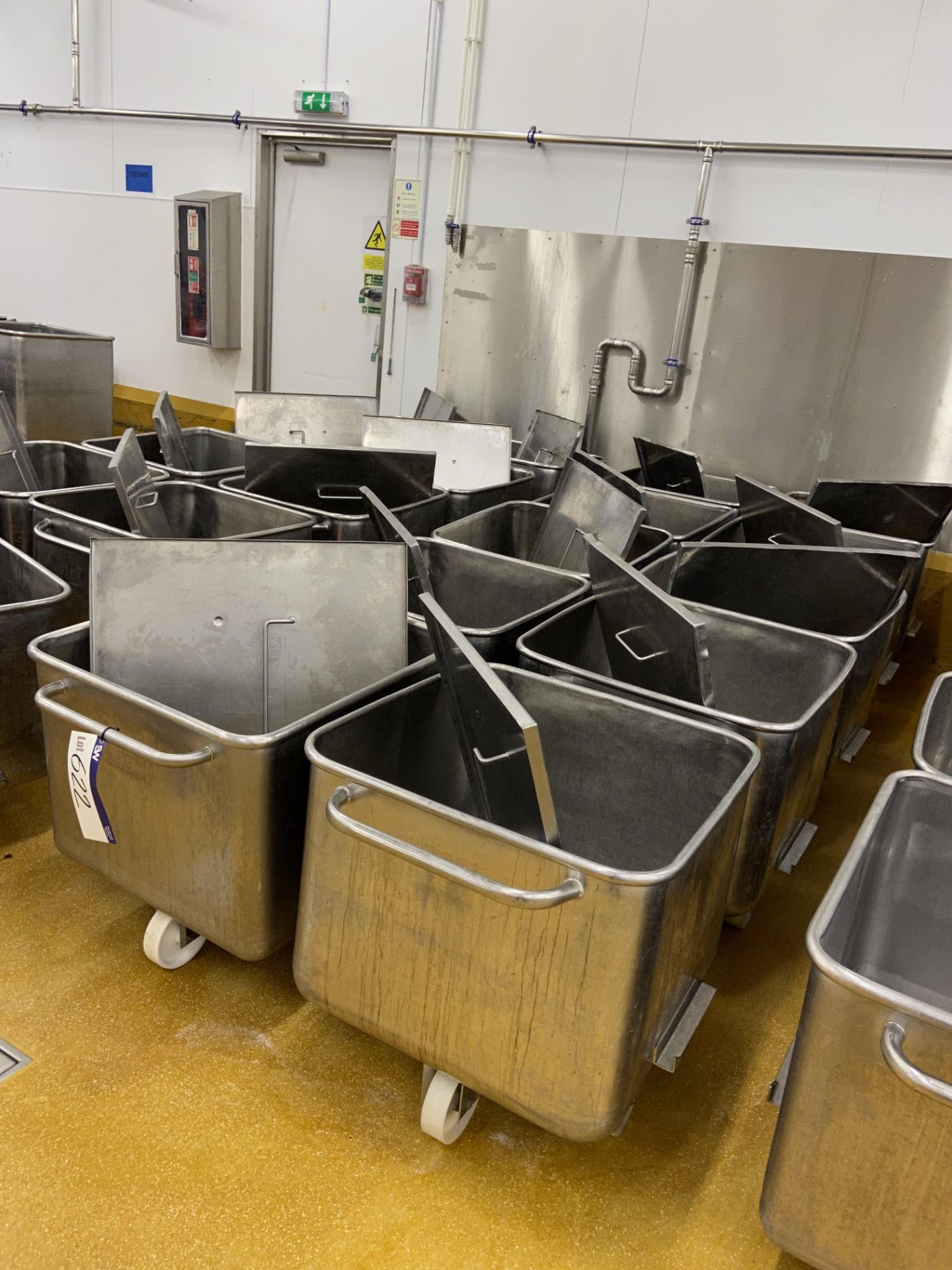 Ten Stainless Steel DOLAVs, each approx. 670mm x 670mm x 500mm deep, with ten lidsPlease read the