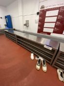 Three Stainless Steel Changing Room Benches, each approx. 2m x 600mmPlease read the following