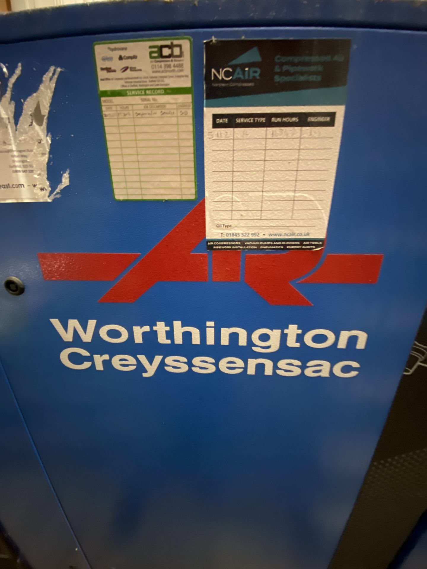 Worthington Creyssensac Rollair 50 EVT PACKAGE AIR COMPRESSOR, serial no. CAI959394, year of - Image 3 of 3