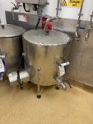 Stainless Steel Liquids Tank, approx. 600mm dia. x 500mm deep, with stainless steel wall mounted