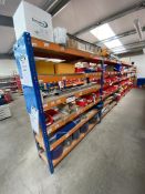 Five Bay Multi-Tier Steel Stock Rack, each bay mainly approx. 1.83m x 560mm x 2m high (contents