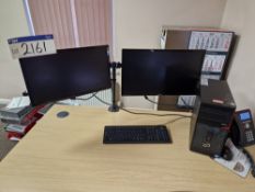 Fujitsu Esprimo P410 E85+ Core i5 Desktop PC, Two Monitors, Keyboard & Mouse