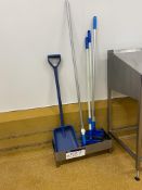 Two Stainless Steel Cleaning Tool Trays, each approx. 660mm x 250mm, with scrapers and