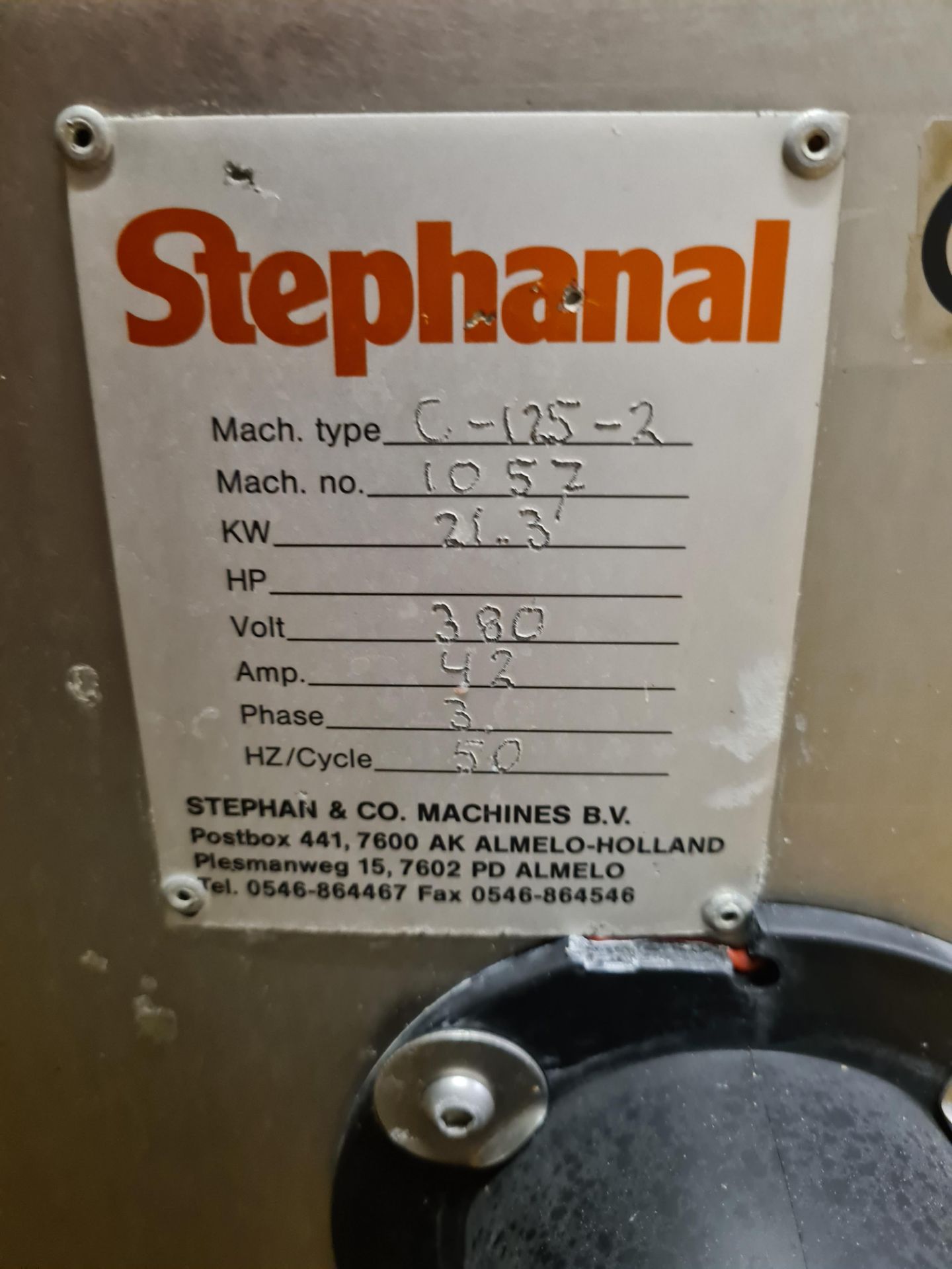 Stephamal C-125-2 STAINLESS STEEL CUTTER/ MIXER, serial no. 1057Please read the following - Image 6 of 6