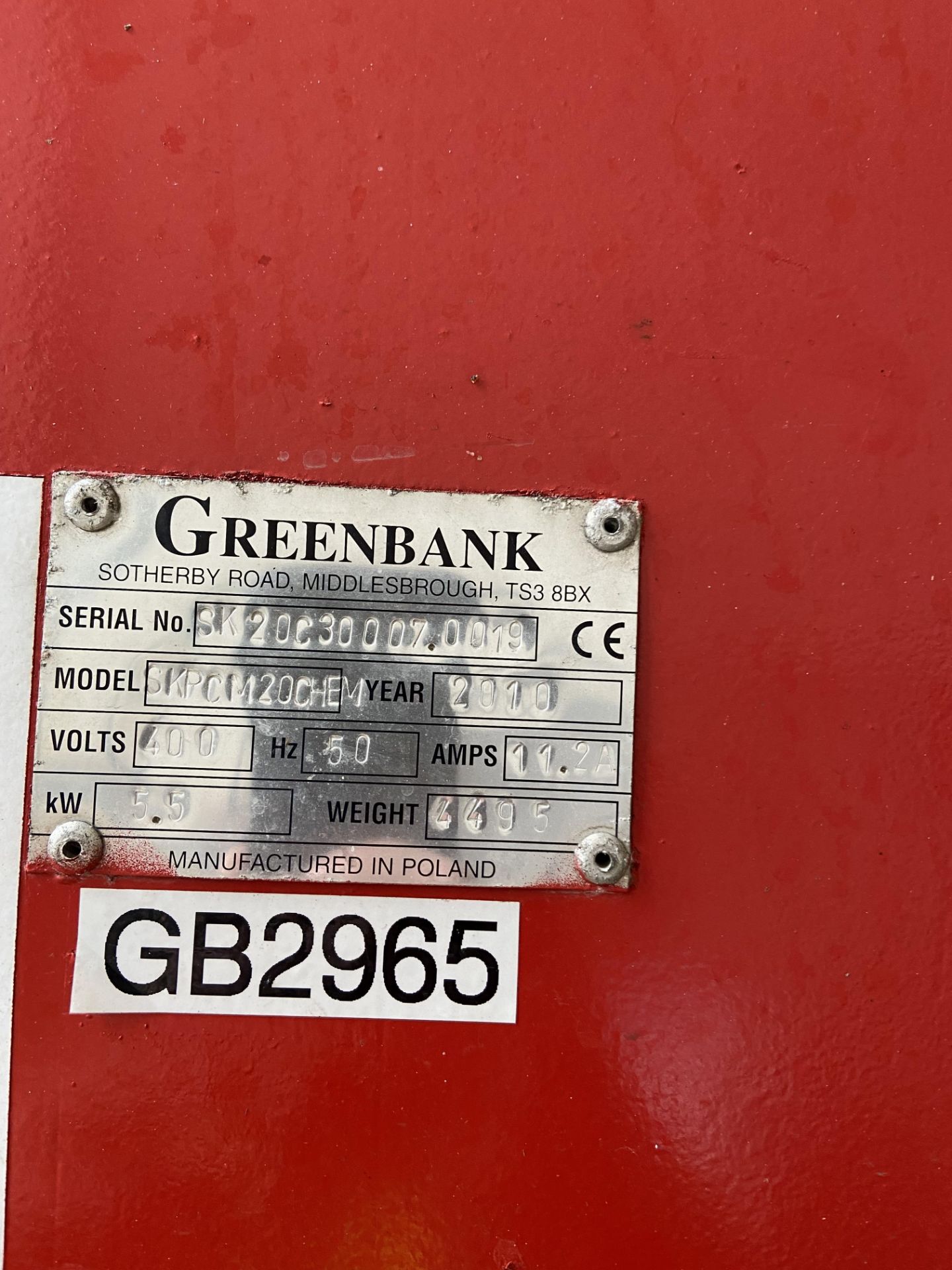 Greenbank SKPCM20CHE RoRo ELECTRIC WASTE COMPACTOR, serial no. SK20C30007.0019, year of - Image 4 of 5