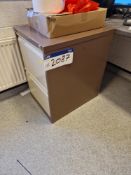 Bisley 2 Drawer Metal Filing Cabinet, Three Fabric Backed Chairs and Fabric Seat Stool