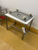 Stainless Steel Framed Bench, approx. 900mm x 600mmPlease read the following important notes:- ***