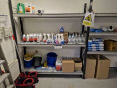 Quantity of Cleaning Supplies, including, Antibacterial Gel, Glass Cleaner, Toilet Descaler, Mops,