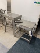Stainless Steel Bench & Stand, bench approx. 800mm x 680mm, stand approx. 700mm x 640mmPlease read
