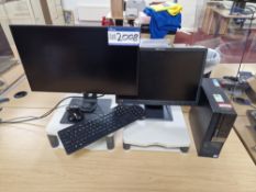 Dell Optiplex 7040 Core i7 Desktop PC, Two Monitors, Keyboard & Mouse