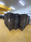 Approx. 50 Stainless Steel Multi-Tier Mobile Tray Racks, each approx. 760mm x 530mm x 1780mm high,