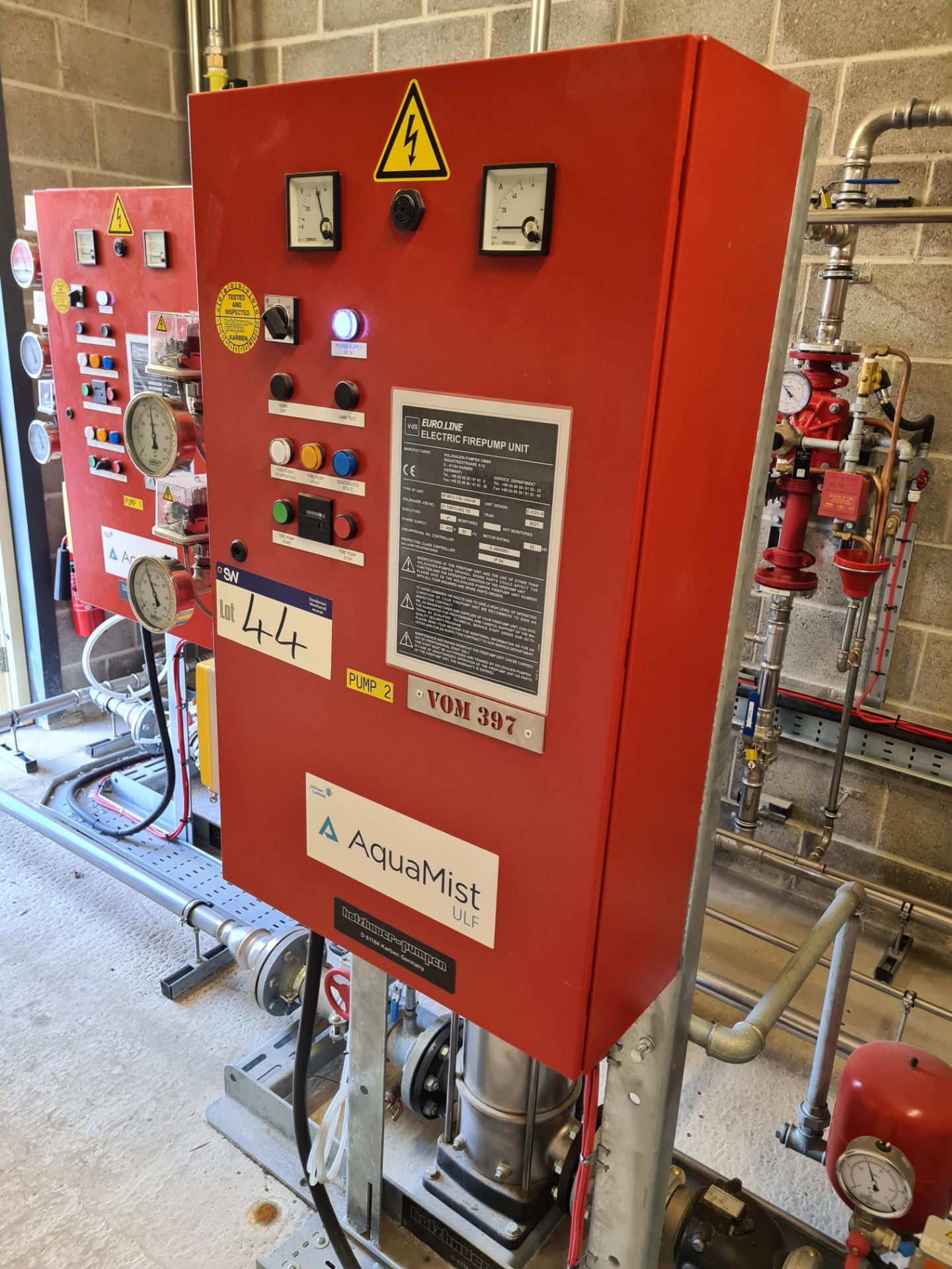 Johnson Control AQUAMIST ULF ELECTRIC FIRE PUMP EQUIPMENT & CONTROL (left hand side of room), with - Image 3 of 11